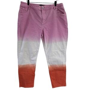 BODEN Slim Straight Tri Color Tie Dyed Crop Jeans 20/22